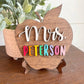 Personalized Desktop Teacher Apple Sign - Mini Apple Sign for Teachers - Gifts for Teachers - Teacher Desk Sign Personalized - Teacher Gift