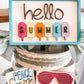 Hello Summer Tiered Tray - Summer Themed Tiered Tray - Summer Break Tiered Tray - Summer Tiered Tray Signs - Hello Sunshine Tiered Tray