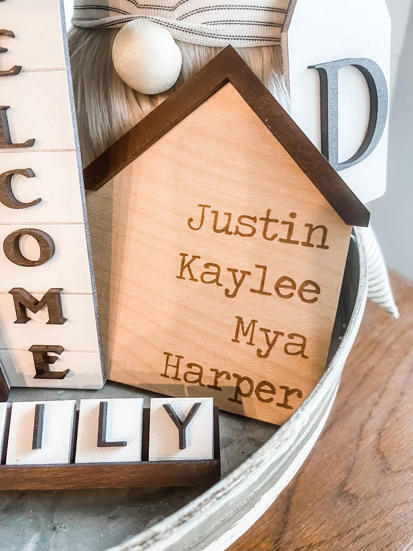 Family Tiered Tray - Home Sweet Home Tiered Tray - Farmhouse Tiered Tray Signs - Personalized Tiered Tray Signs - Farmhouse Boho Decor