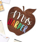 Teacher Gift - Apple Cut 3D Name Sign For Teachers - Gifts for Teachers - Classroom Decor for Teachers - Personalized Teacher Gift