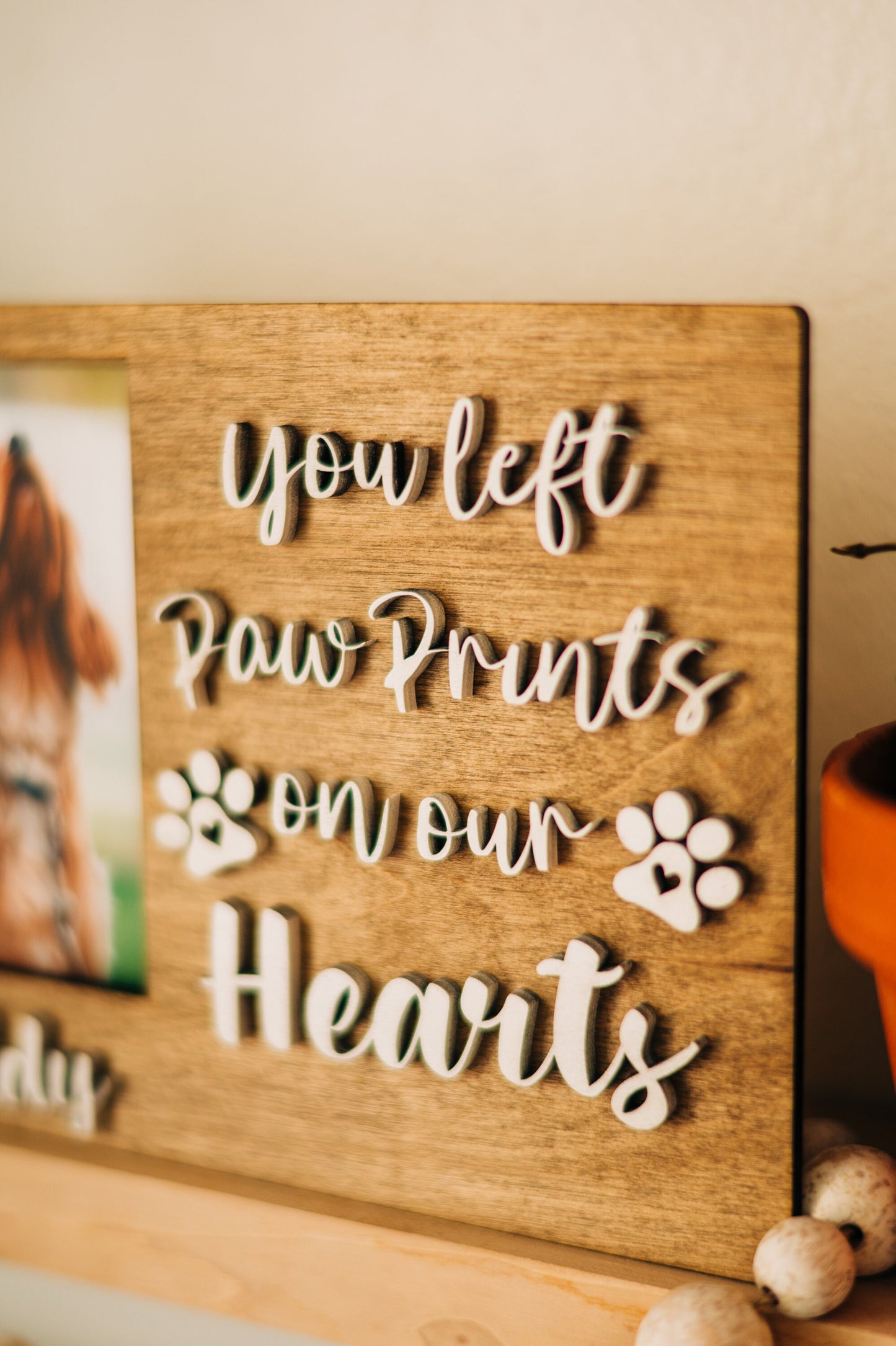 You left paw prints on our hearts - pet memorial frame - pet memorial gift - pet loss gift - pet signs - dog memorial signs - dog memorial