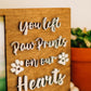 You left paw prints on our hearts - pet memorial frame - pet memorial gift - pet loss gift - pet signs - dog memorial signs - dog memorial