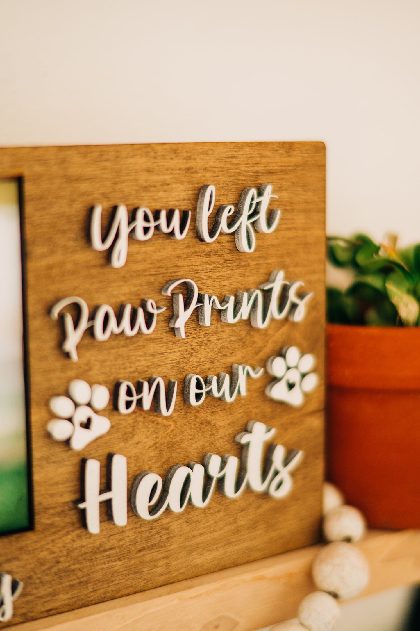 You left paw prints on our hearts - pet memorial frame - pet memorial gift - pet loss gift - pet signs - dog memorial signs - dog memorial