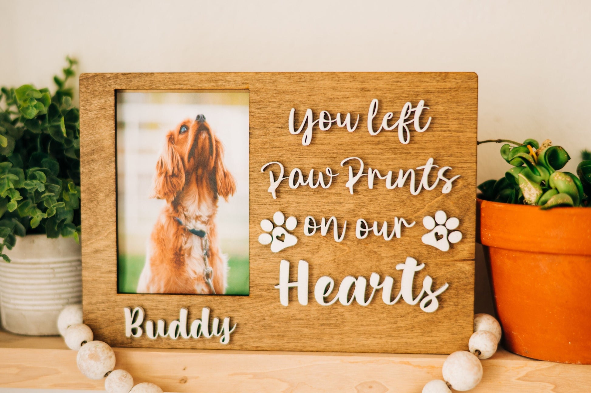 You left paw prints on our hearts - pet memorial frame - pet memorial gift - pet loss gift - pet signs - dog memorial signs - dog memorial