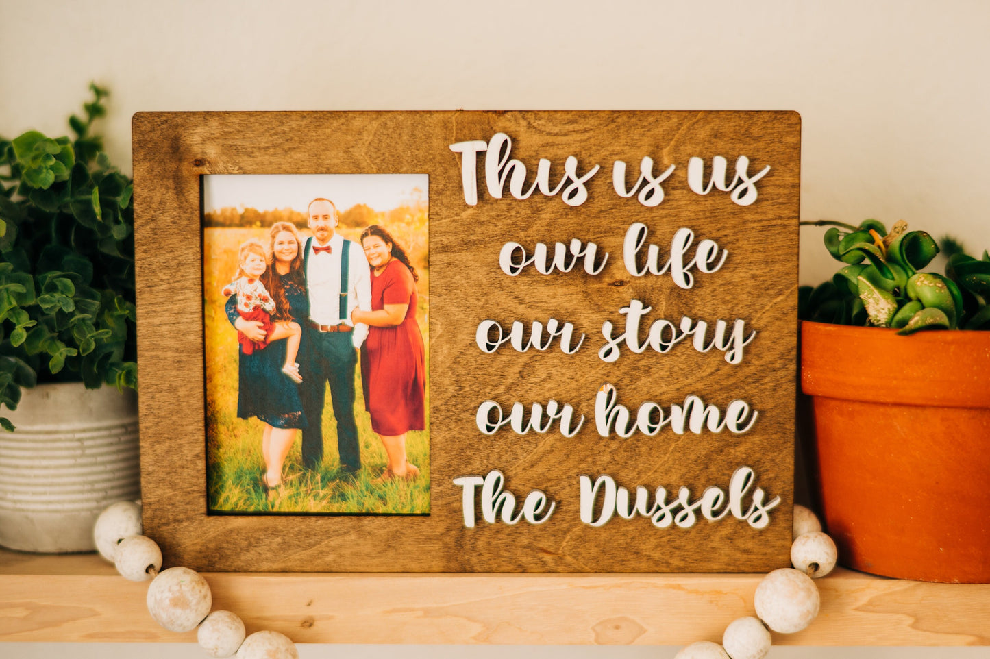 This is us - our life - our story - our home - personalized last name photo frame - gifts for families - gifts for moms - housewarming gifts