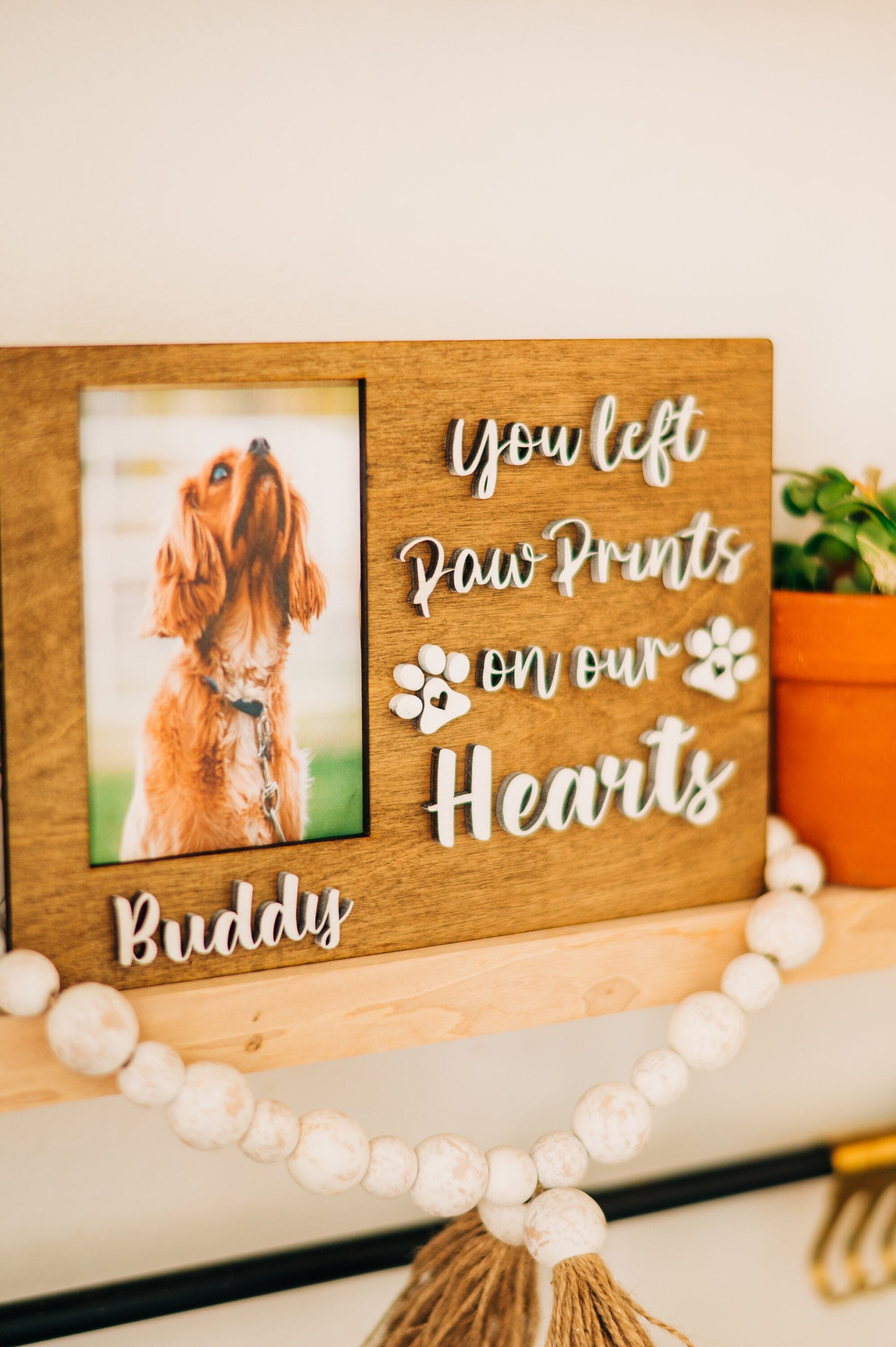 You left paw prints on our hearts - pet memorial frame - pet memorial gift - pet loss gift - pet signs - dog memorial signs - dog memorial