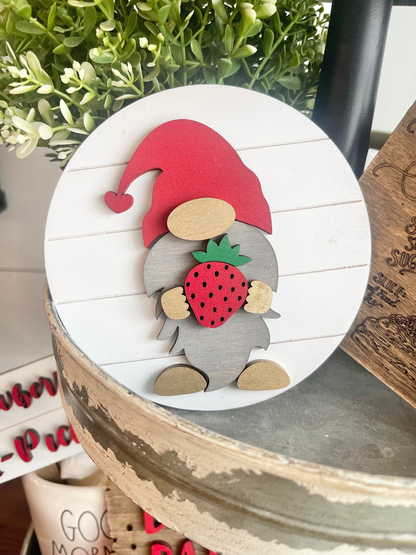 Strawberry Tiered Tray - Strawberry Decor - Strawberry Signs - Farm Fresh Strawberries - Strawberry Party Decorations - Strawberry Stands