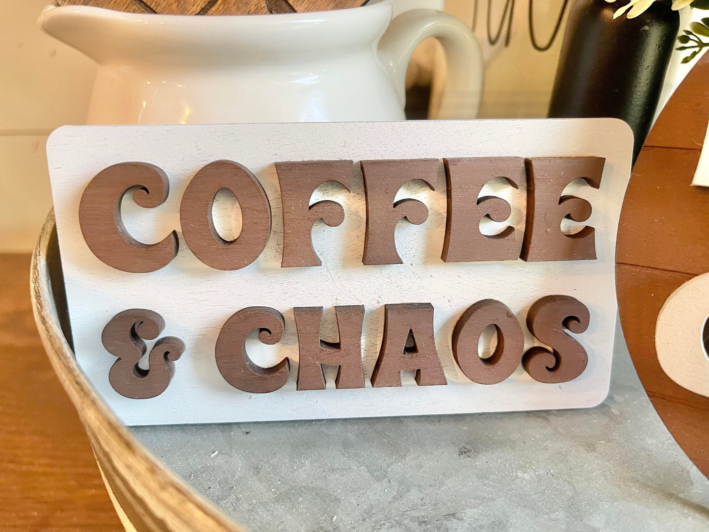 Coffee Bar Tiered Tray - Coffee Tiered Tray - Coffee Bar Decor - Coffee Tiered Tray Decor Bundle - Coffee Signs - Coffee Signs for Kitchen