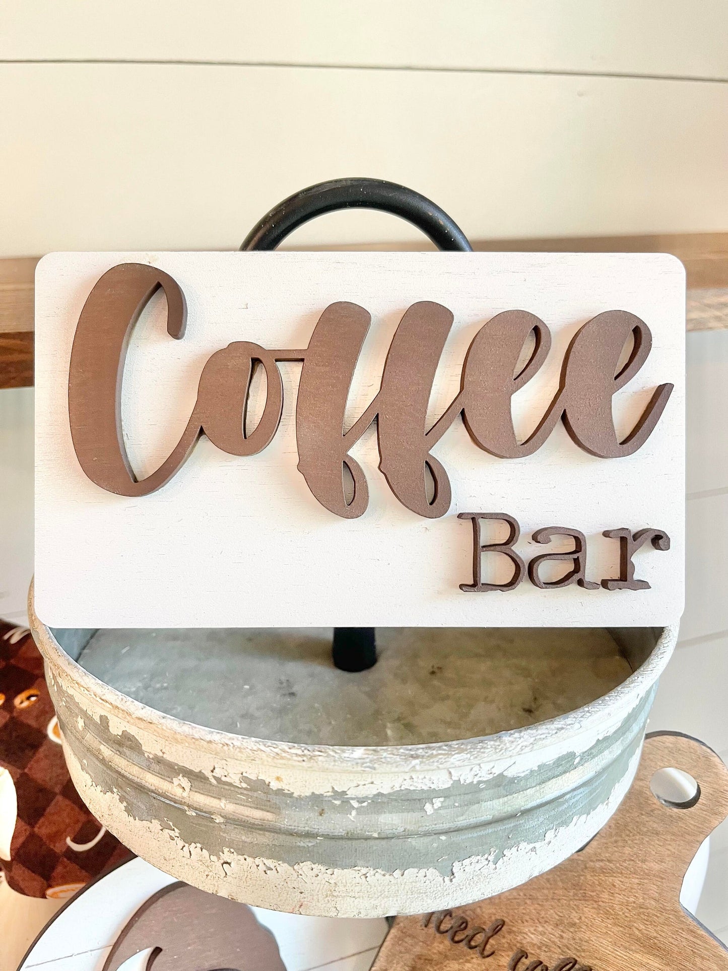 Coffee Bar Tiered Tray - Coffee Tiered Tray - Coffee Bar Decor - Coffee Tiered Tray Decor Bundle - Coffee Signs - Coffee Signs for Kitchen