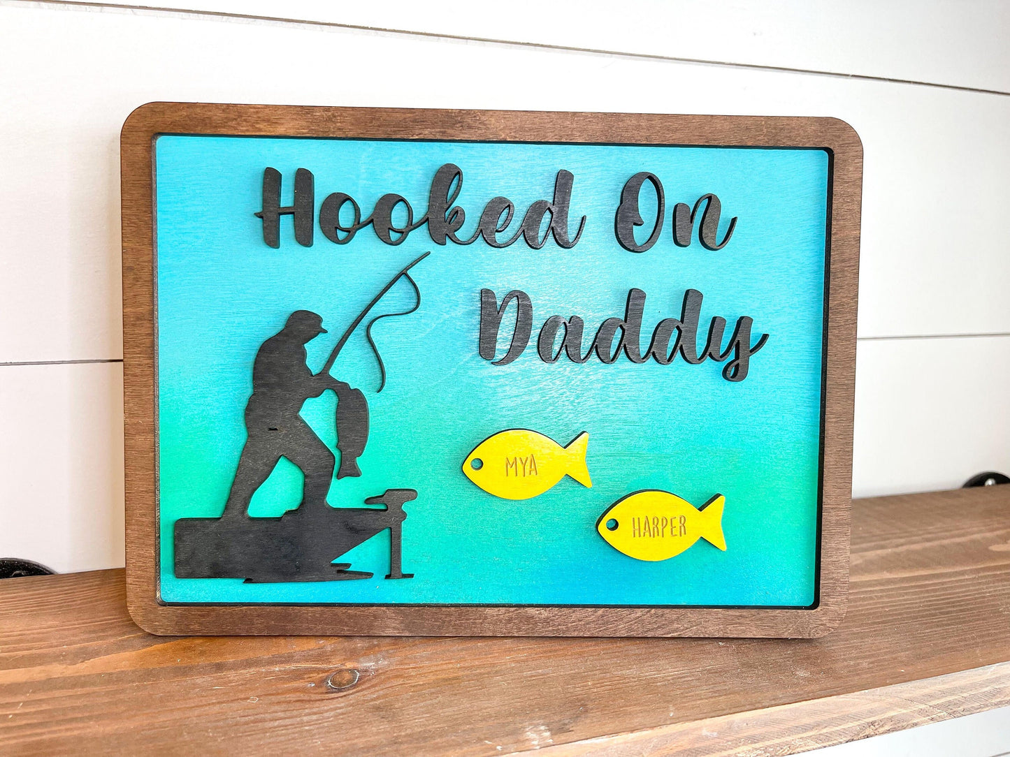 Hooked on Daddy - Personalized Fathers Day Gift - Fisherman Fathers Day Gift - Gifts for Fisherman Dad - Gifts for Grandpa - Gifts for Dad