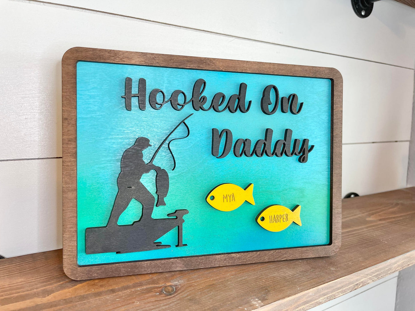 Hooked on Daddy - Personalized Fathers Day Gift - Fisherman Fathers Day Gift - Gifts for Fisherman Dad - Gifts for Grandpa - Gifts for Dad