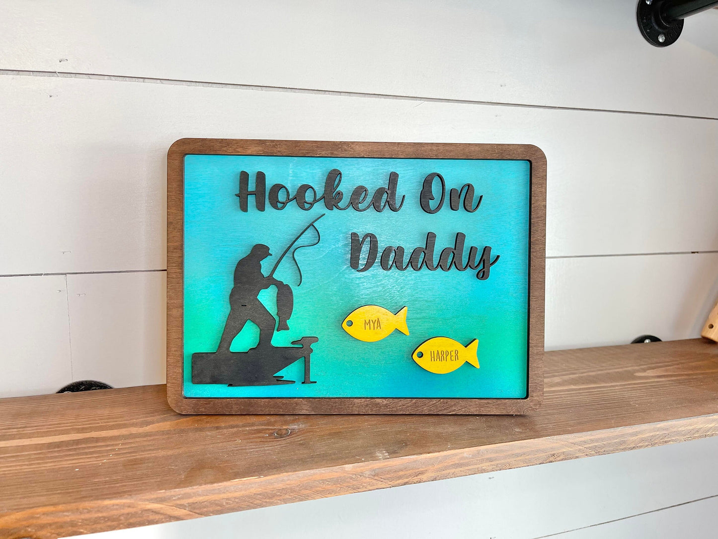 Hooked on Daddy - Personalized Fathers Day Gift - Fisherman Fathers Day Gift - Gifts for Fisherman Dad - Gifts for Grandpa - Gifts for Dad