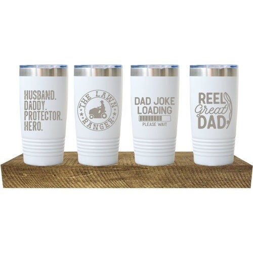 Dad Engraved Tumblers - Engraved Tumblers For Dad- Personalized Gifts for Dad - Stainless Steel Insulated Tumblers Polar Camel 20oz