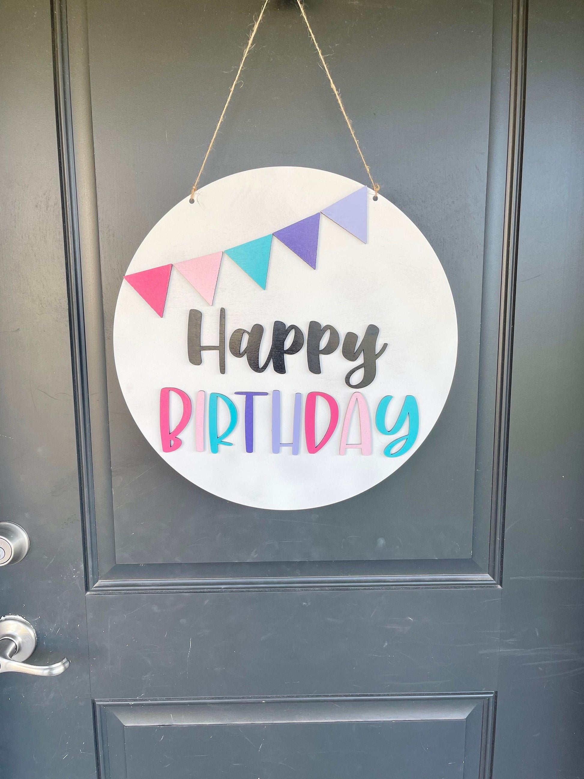 Happy Birthday Door Hanger - Birthday Banner Door Hanger - Birthday Door Sign - Birthday Door Decor - Birthday Door Banner - Birthday Signs