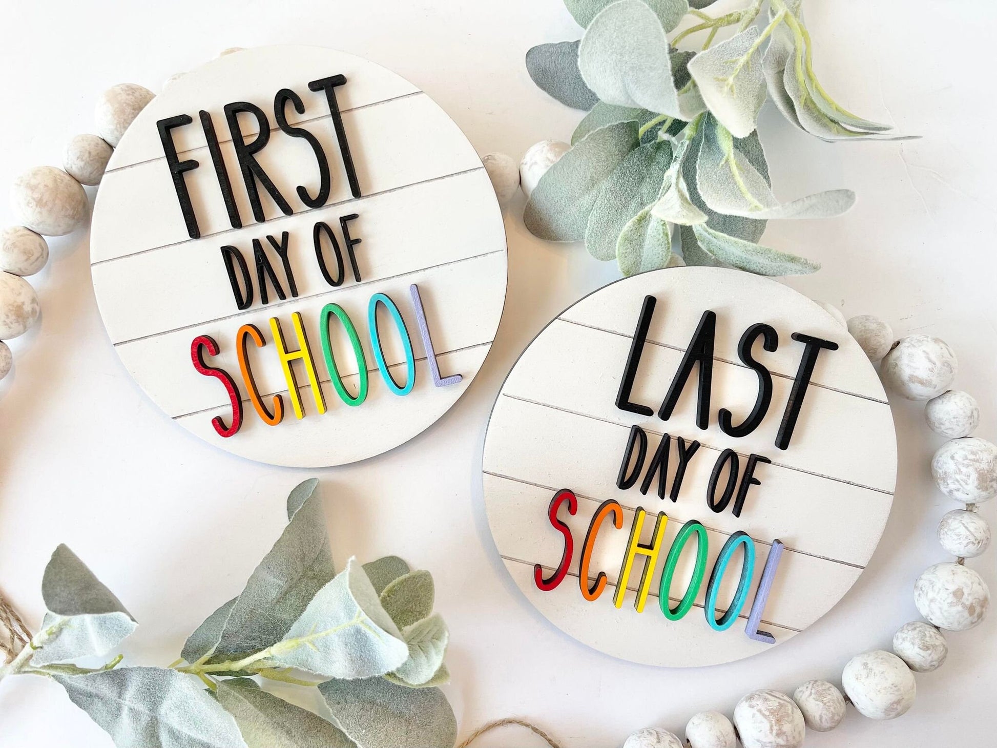 First or Last Day of School Shiplap Signs - Kids First Day of School Sign - School Photos - Back to School Signs - First and Last day Signs