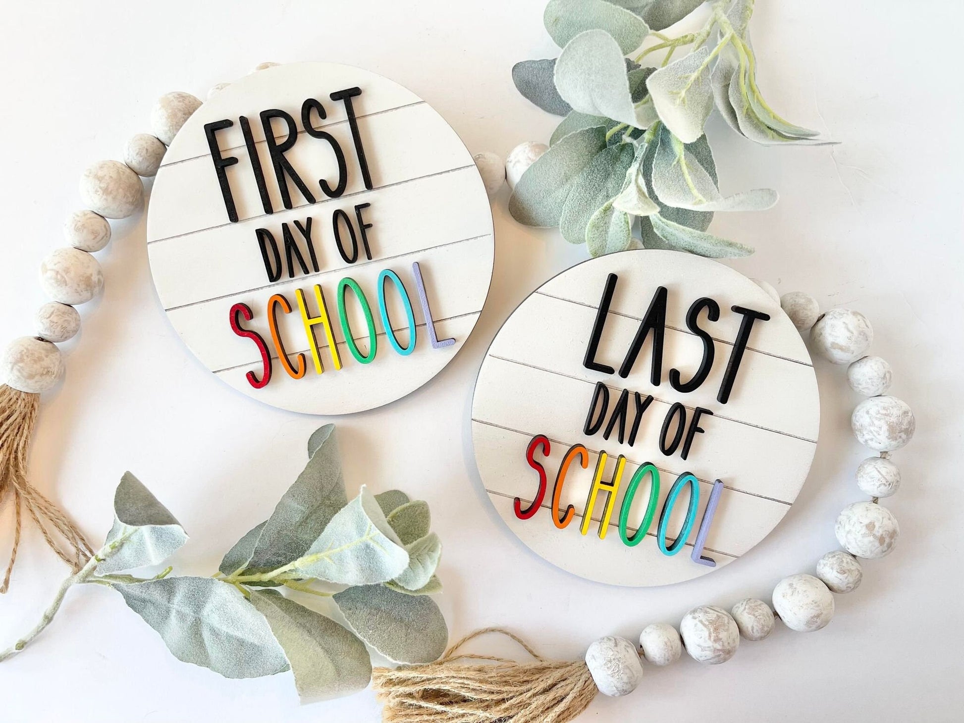 First or Last Day of School Shiplap Signs - Kids First Day of School Sign - School Photos - Back to School Signs - First and Last day Signs