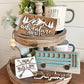 Adventure Awaits Tiered Tray - Traveling Themed Signs - Traveling Tiered Tray - Bus Life Signs - Wanderlust Signs - Explorer Signs - Skoolie