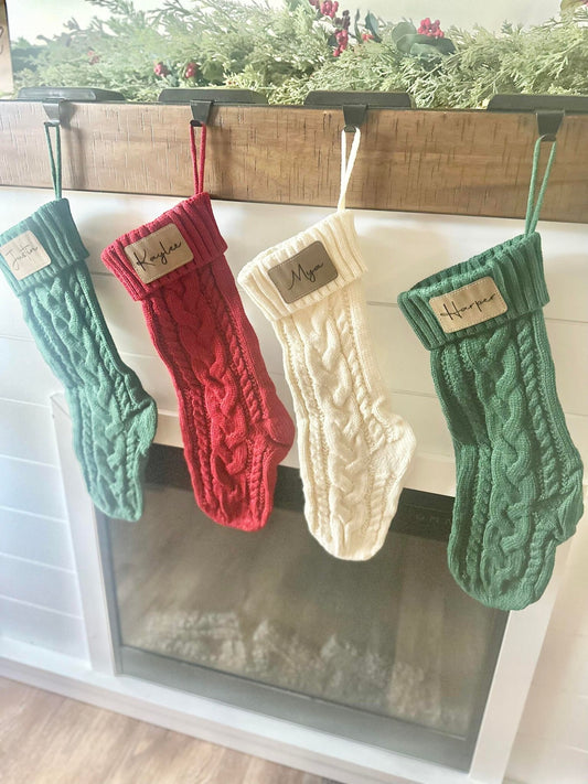 Personalized Christmas Stockings - Knit Personalized Christmas Stockings - Classic Christmas Decor - Christmas Mantel - Christmas Stocking