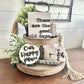 Family Farmhouse Tiered Tray - These are the good old days signs - 4 piece tiered tray bundle - our happy place signs - last name scrabble