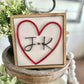 Personalized Initials Heart Sign - Valentines Heart with initials - Tiered Tray Valentines Signs or Shelf Signs - Personalized Valentines