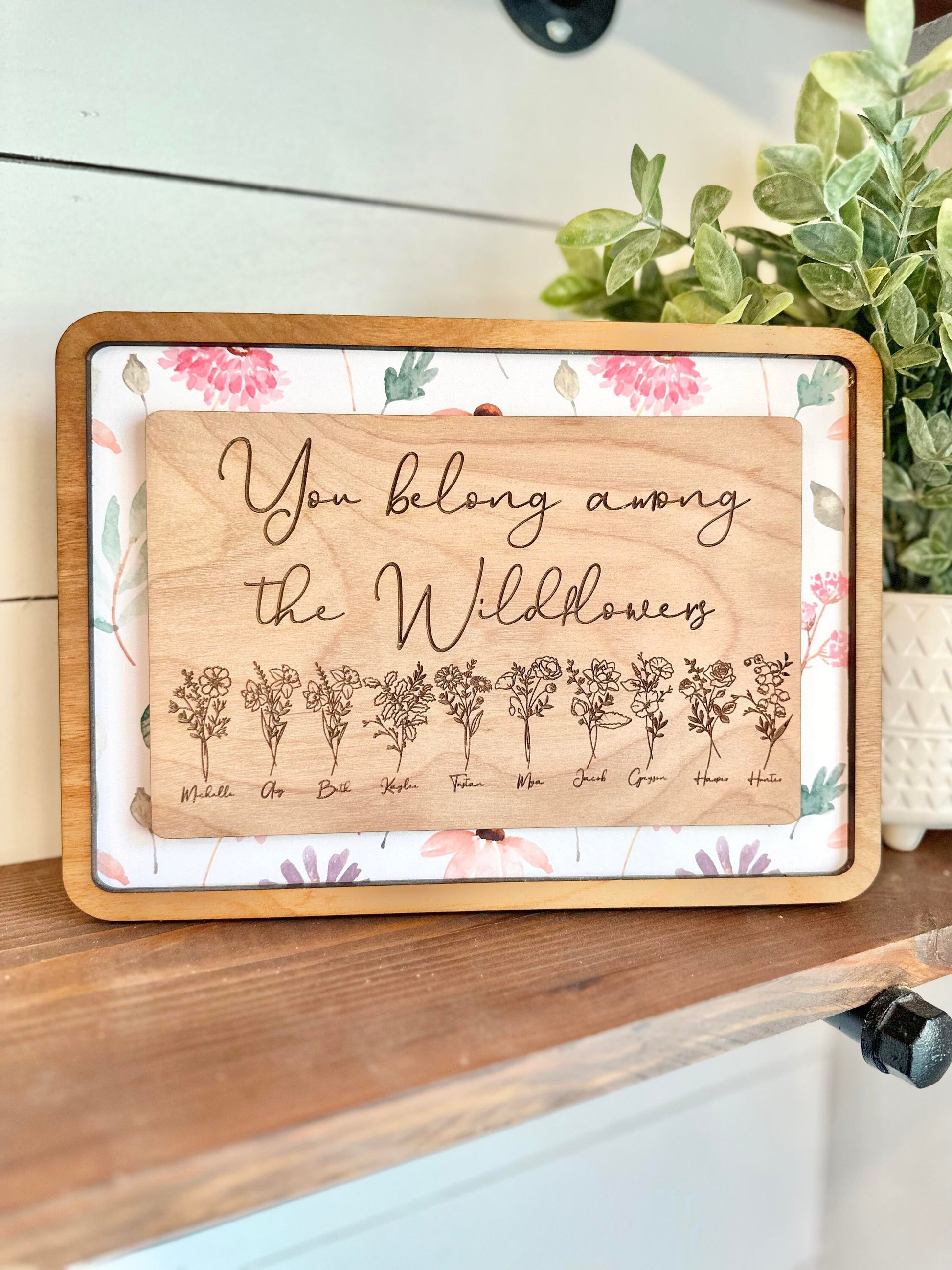 You belong among the wildflowers - Personalized Wildflower Gift for Moms, Grandmas - Grandmas Garden - Moms Garden - Wildflowers for Mom