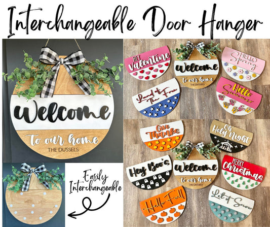 Seasonal Interchangeable Door Hanger - Fully Interchangeable Door Hanger - Farmhouse Door Decor - Seasonal Door Decor - 3D Door Hangers