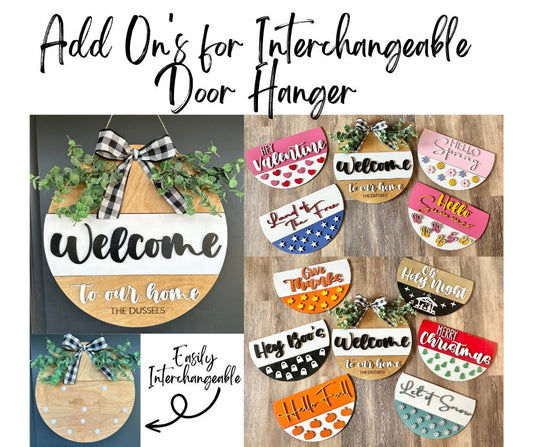 Add on Interchangeables for Door Hanger from Walnut + Birch - Farmhouse Door Decor - Seasonal Door Decor - 3D Door Hangers - Door Sign