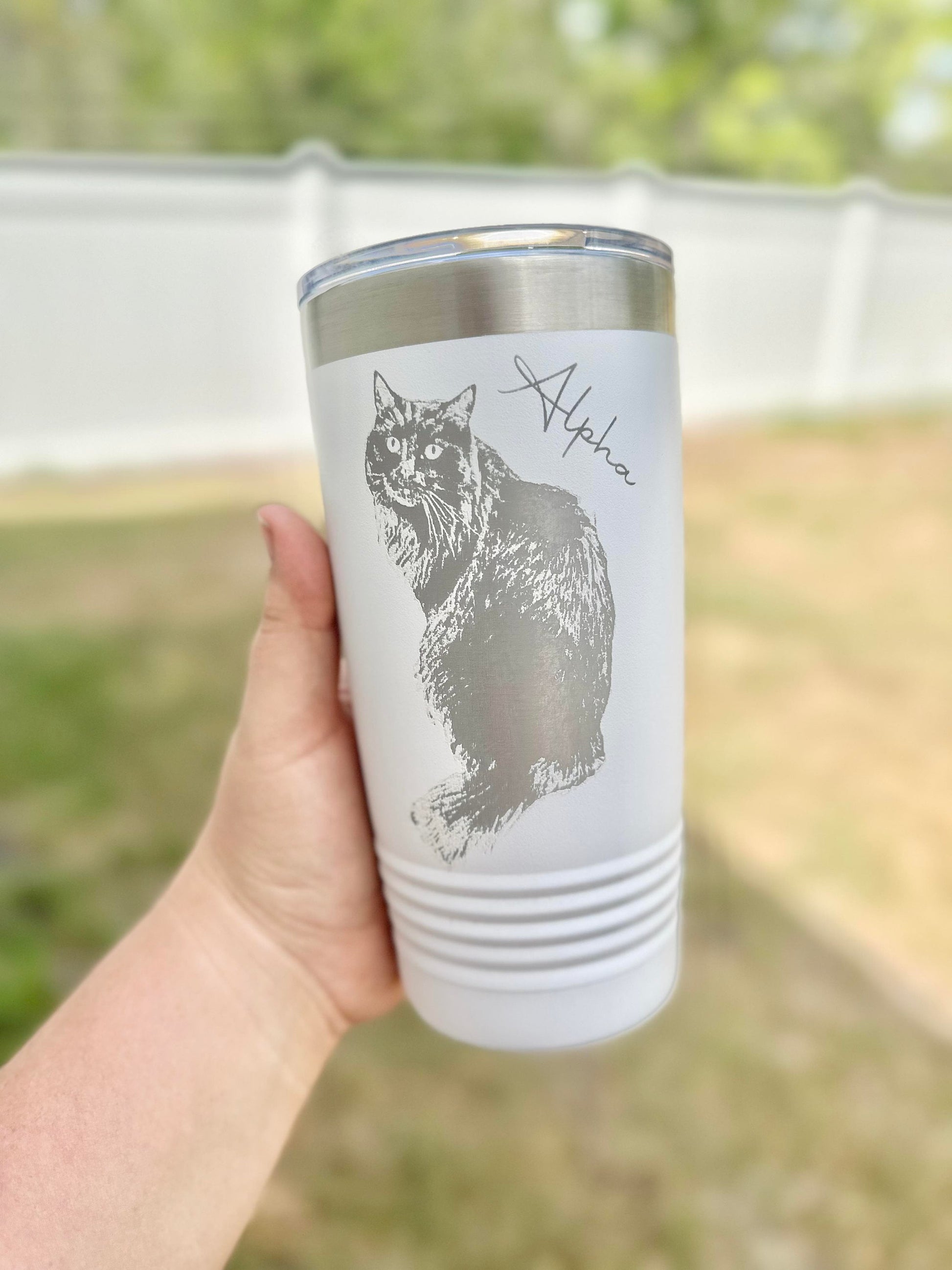 Custom Engraved Dog Portrait Tumbler - Gifts for Dog Moms - Gifts for Dog Dads - Pet Lover Gifts - Gifts for Pet Parents - Dog or Cat Gift