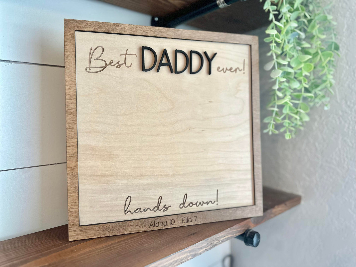 Best Daddy Ever - Hands down! Hand print sign, Personalized Father's day Handprint Sign - Gifts for Dads - Father's day handprint 2024