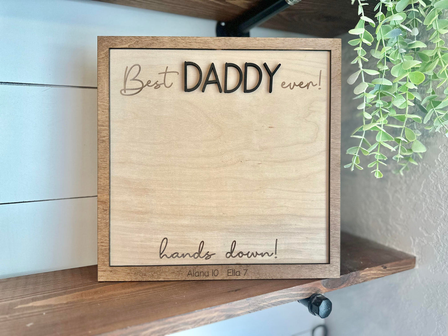 Best Daddy Ever - Hands down! Hand print sign, Personalized Father's day Handprint Sign - Gifts for Dads - Father's day handprint 2024