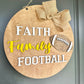 Faith Family Football Door Hanger - Football Door Sign - Football Door Wreath - Football Sign for Front Door