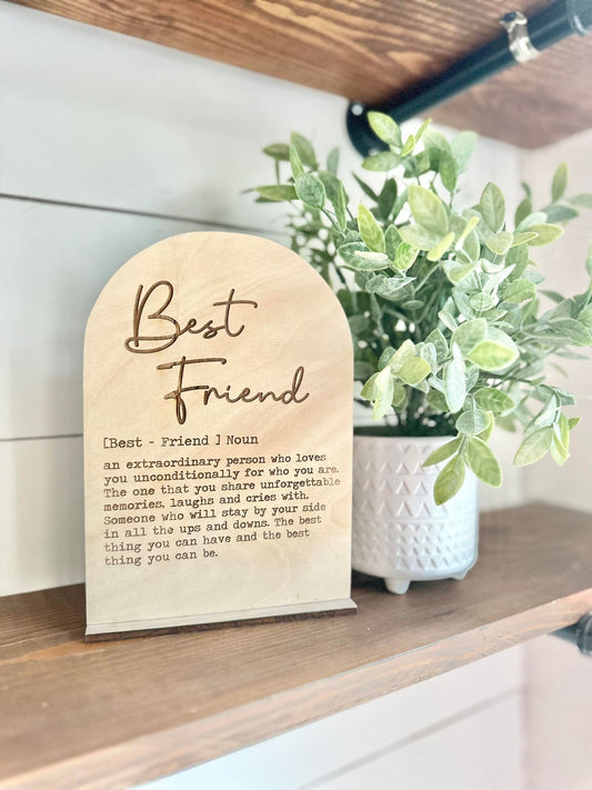 Best Friend - Boho Wood Sign - a thoughtful gift your best friend - gift for a best friend - gifts for friends