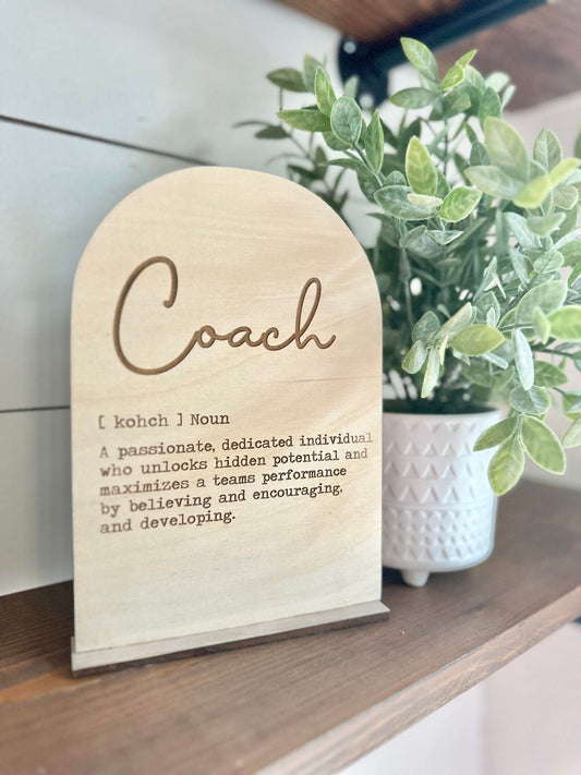 Coach Desk Sign - Boho Wood Sign - a thoughtful gift coaches - gift for a P.E Coaches - Gift for Football, Baseball, Softball, Soccer Coach