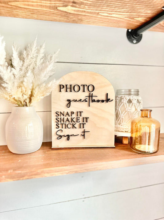 Wedding Photo Guestbook Sign - Boho Wedding Decor - Boho Wedding Signs - Photo Guestbook - Snap It, Shake it, Stick it, Sign it