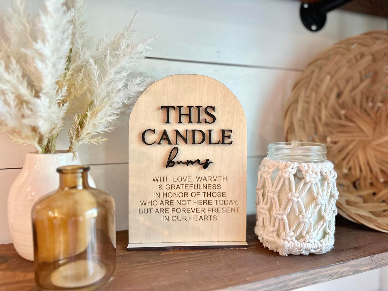 This Candle Burns Memorial Wedding Sign - Wedding Loved ones Sign Boho Wedding Decor - Memorial Candle Wedding Display - Wedding Signs