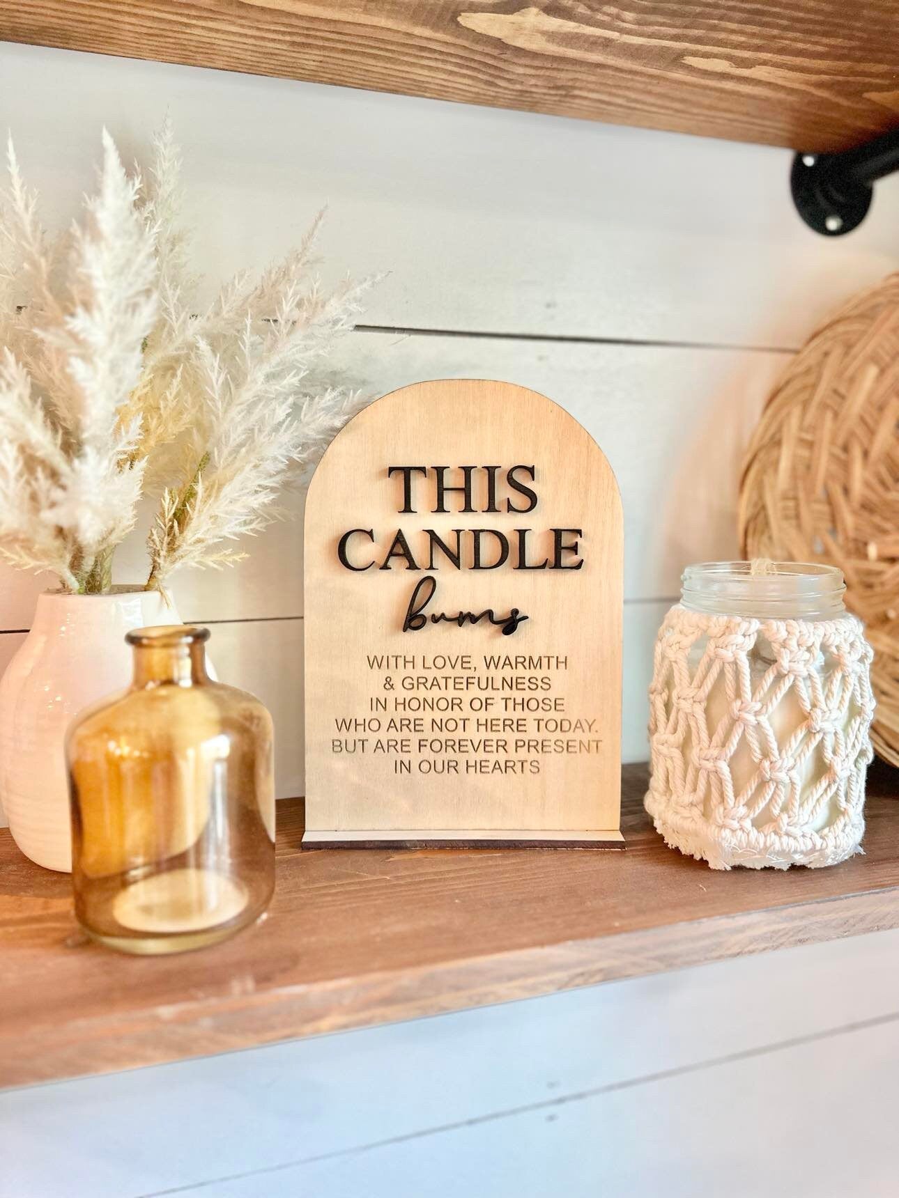 This Candle Burns Memorial Wedding Sign - Wedding Loved ones Sign Boho Wedding Decor - Memorial Candle Wedding Display - Wedding Signs