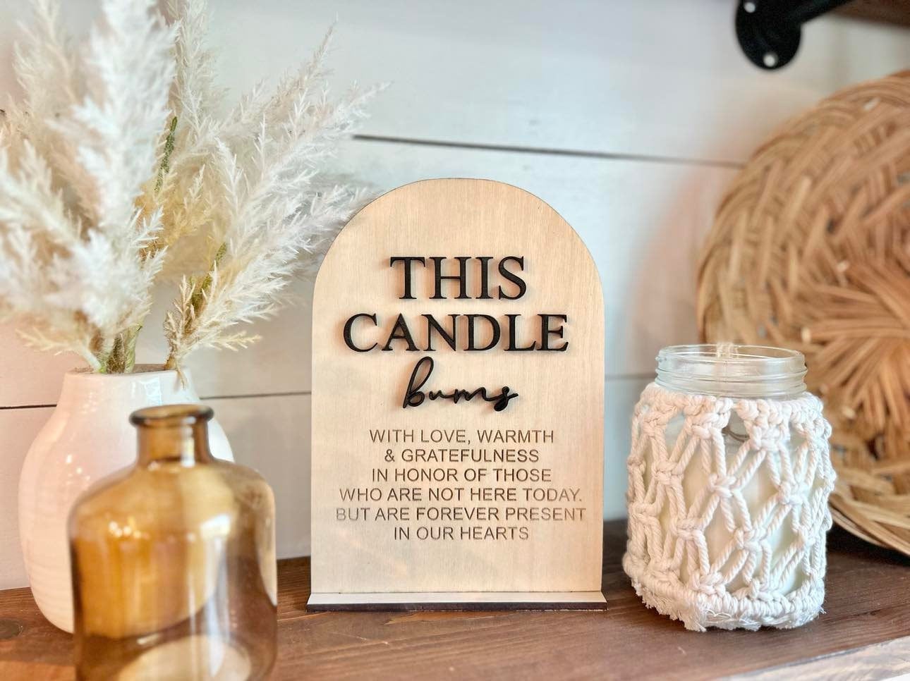 This Candle Burns Memorial Wedding Sign - Wedding Loved ones Sign Boho Wedding Decor - Memorial Candle Wedding Display - Wedding Signs