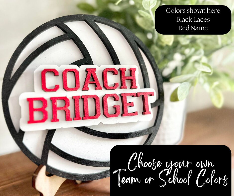 Personalized Desktop Volleyball Coach Sign - Gifts for Volleyball Coach - PE Coach Gift Personalized - Gifts for Coaches - Volleyball Coach