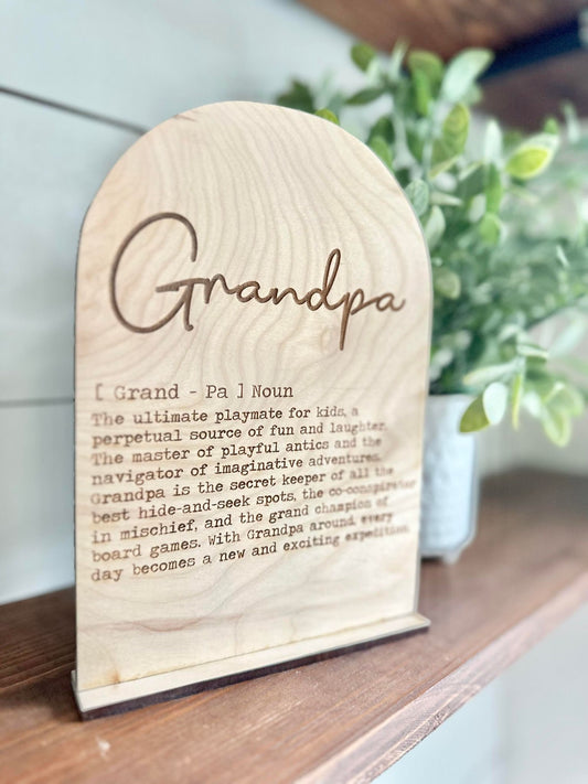 Grandpa Definition Sign - Gifts for Granpma - Sign for Grandpa - Grandpa Definition shelf Sign - Grandpa Christmas Gift - Birthday Gift