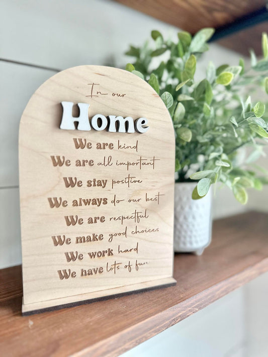 Affirmation board for our home - In our Home Affirmation Sign - Affirmations for Family - Affirmation board for Family