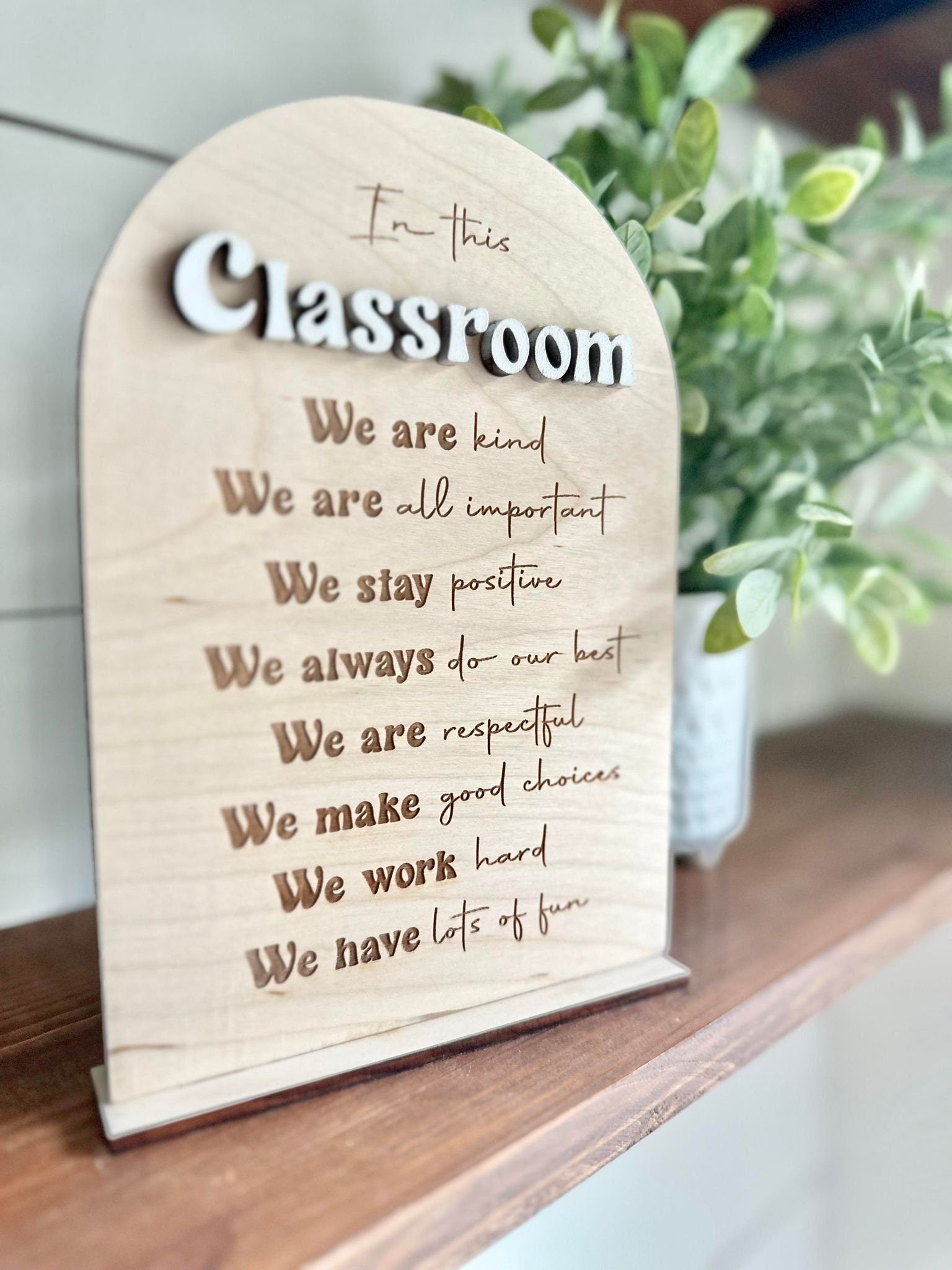 Affirmation board for Classroom - In our Classroom Affirmation Sign - Positive Affirmations for Kids - Affirmations for Teachers - Teacher