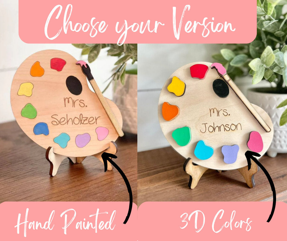 Art Teacher Gift - Personalized Art Teacher Sign - Art teacher desk Decor - Art Graduate Gift - Gifts for Art Teachers - Art Teacher Palette