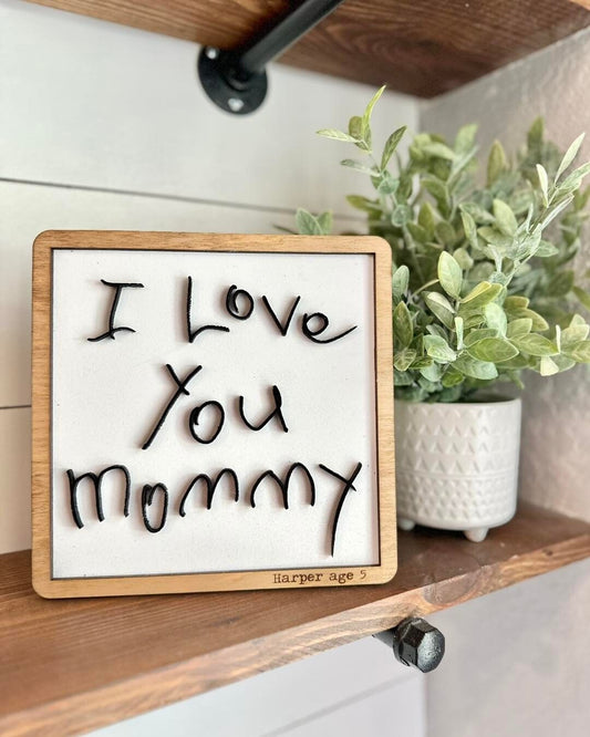 Handwriting Gift, I love you Sign, Handwriting Gift from Child, Mothers Day Gift, Gifts for Mom