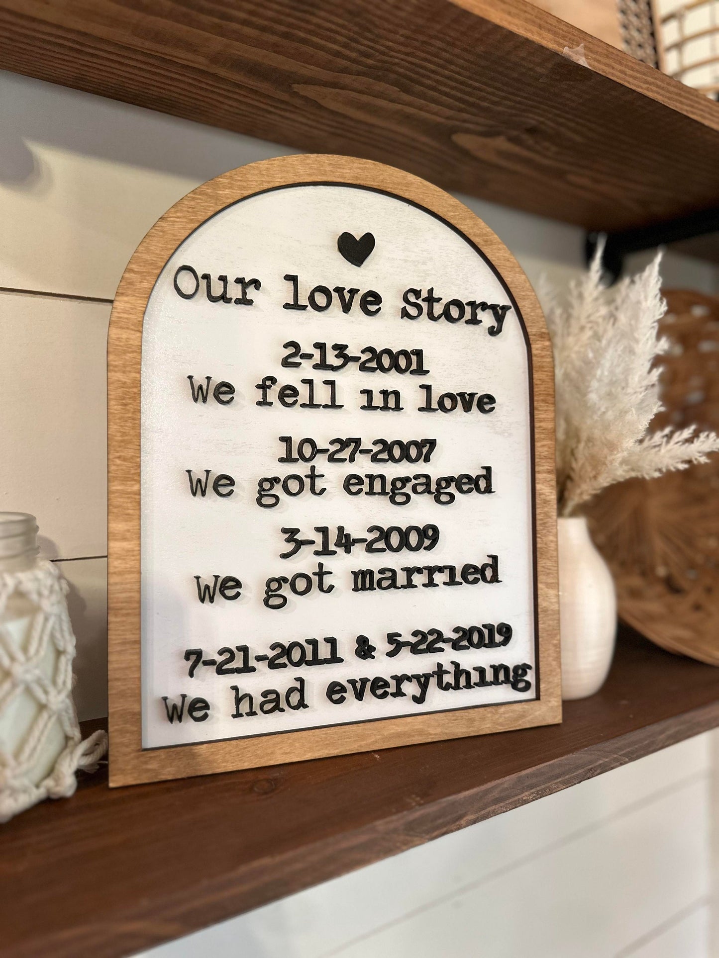 Our Love Story Sign, Personalized Anniversary Sign, Anniversary Gift, Couples Gift