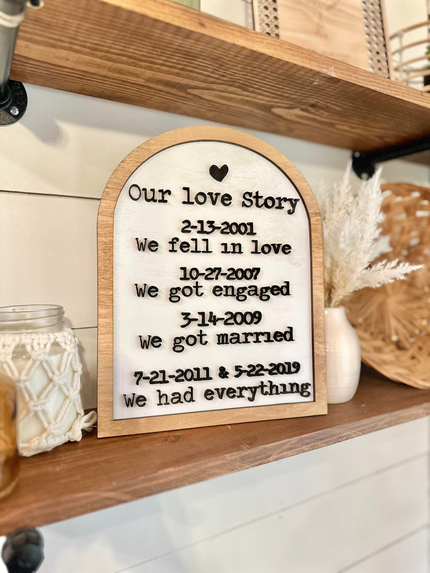 Our Love Story Sign, Personalized Anniversary Sign, Anniversary Gift, Couples Gift