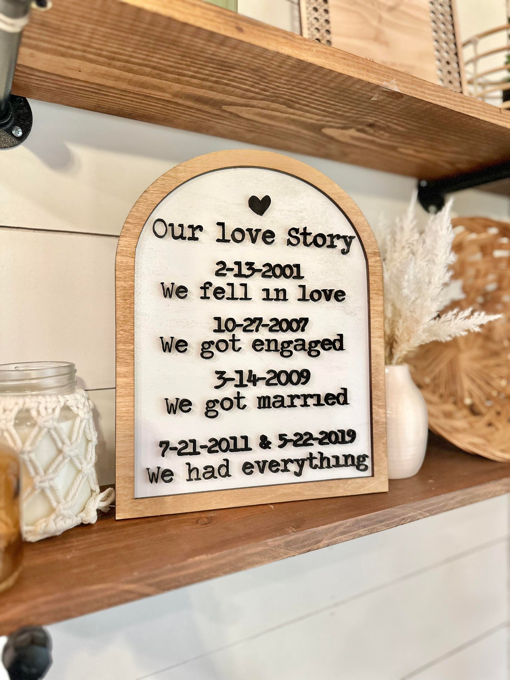 Our Love Story Sign, Personalized Anniversary Sign, Anniversary Gift, Couples Gift