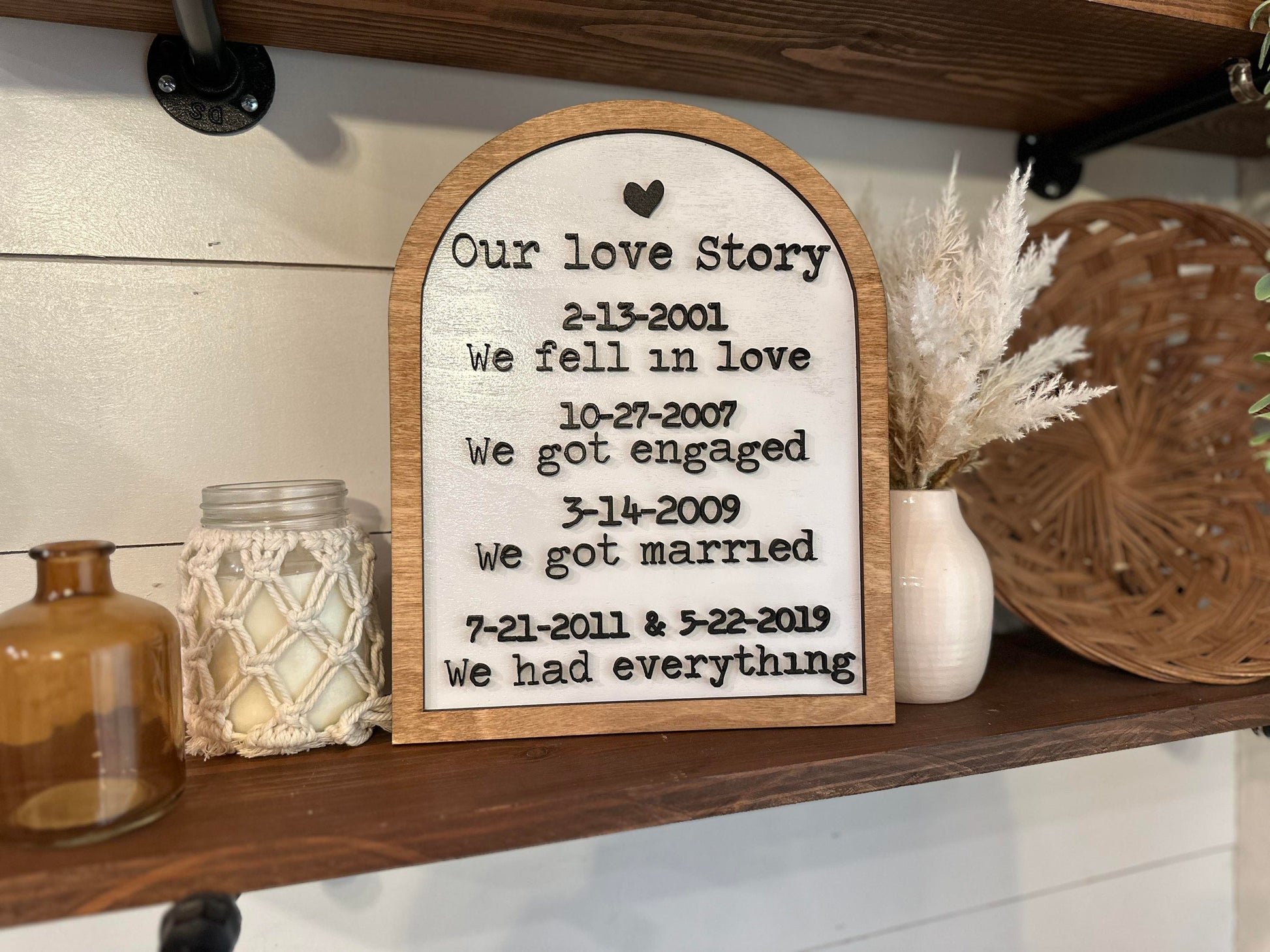 Our Love Story Sign, Personalized Anniversary Sign, Anniversary Gift, Couples Gift