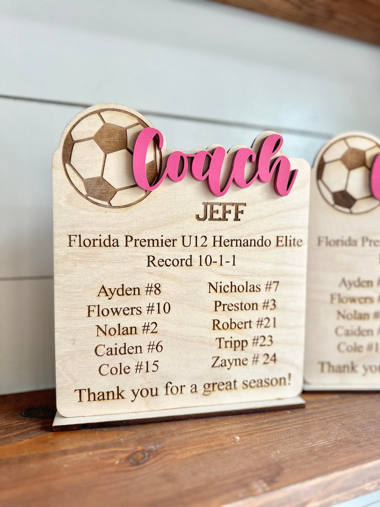 Personalized Soccer Coach Sign, Gift for Coaches, End of Season Coach Gift