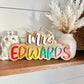 Personalized Teacher Name Sign, Teacher Appreciation Gift, End of Year Teacher Gift, Rainbow Teacher Name Sign