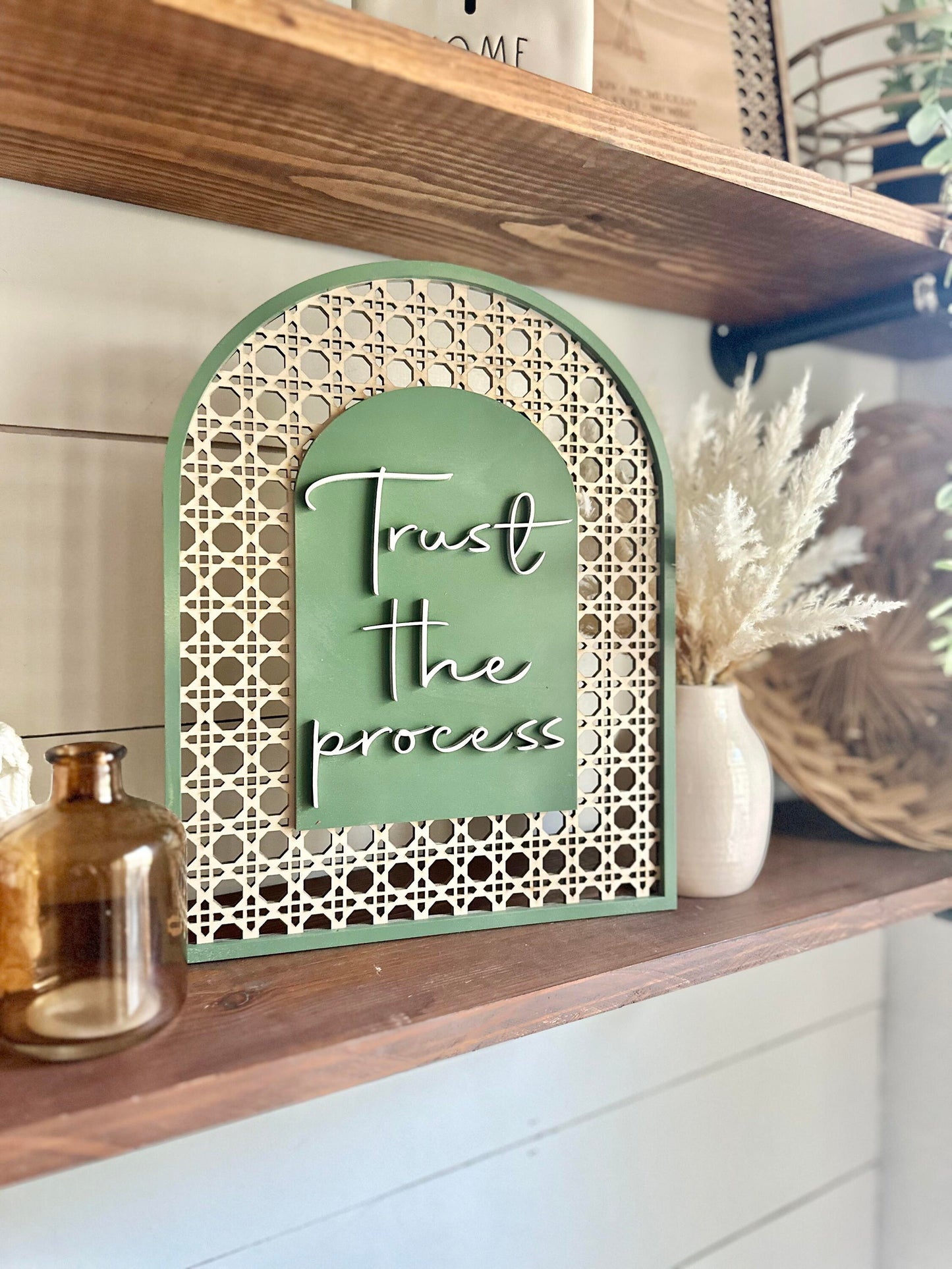 Trust the Process, Boho Shelf Decor, Boho Wall Signs, Motivational Signs, Arched Signs